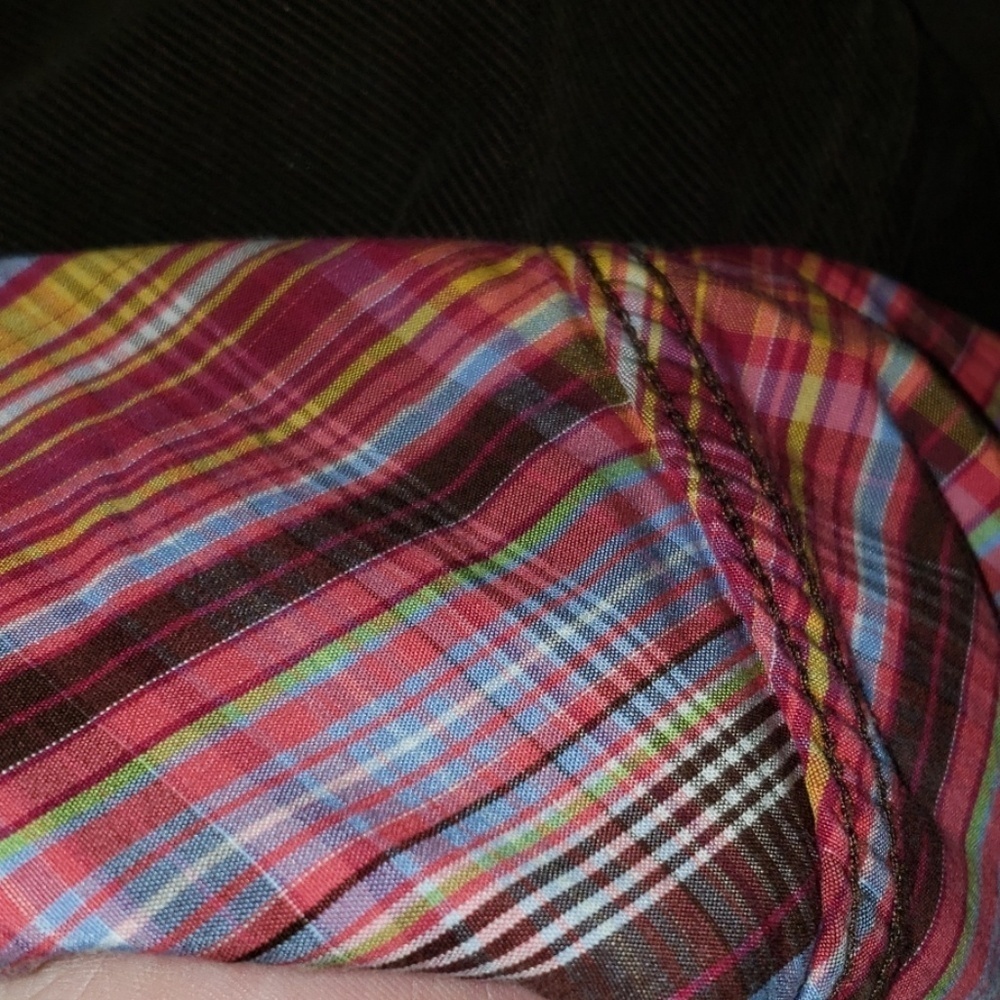 Chocolate brown and plaid corduroy long sleeve - Picture 3 of 6